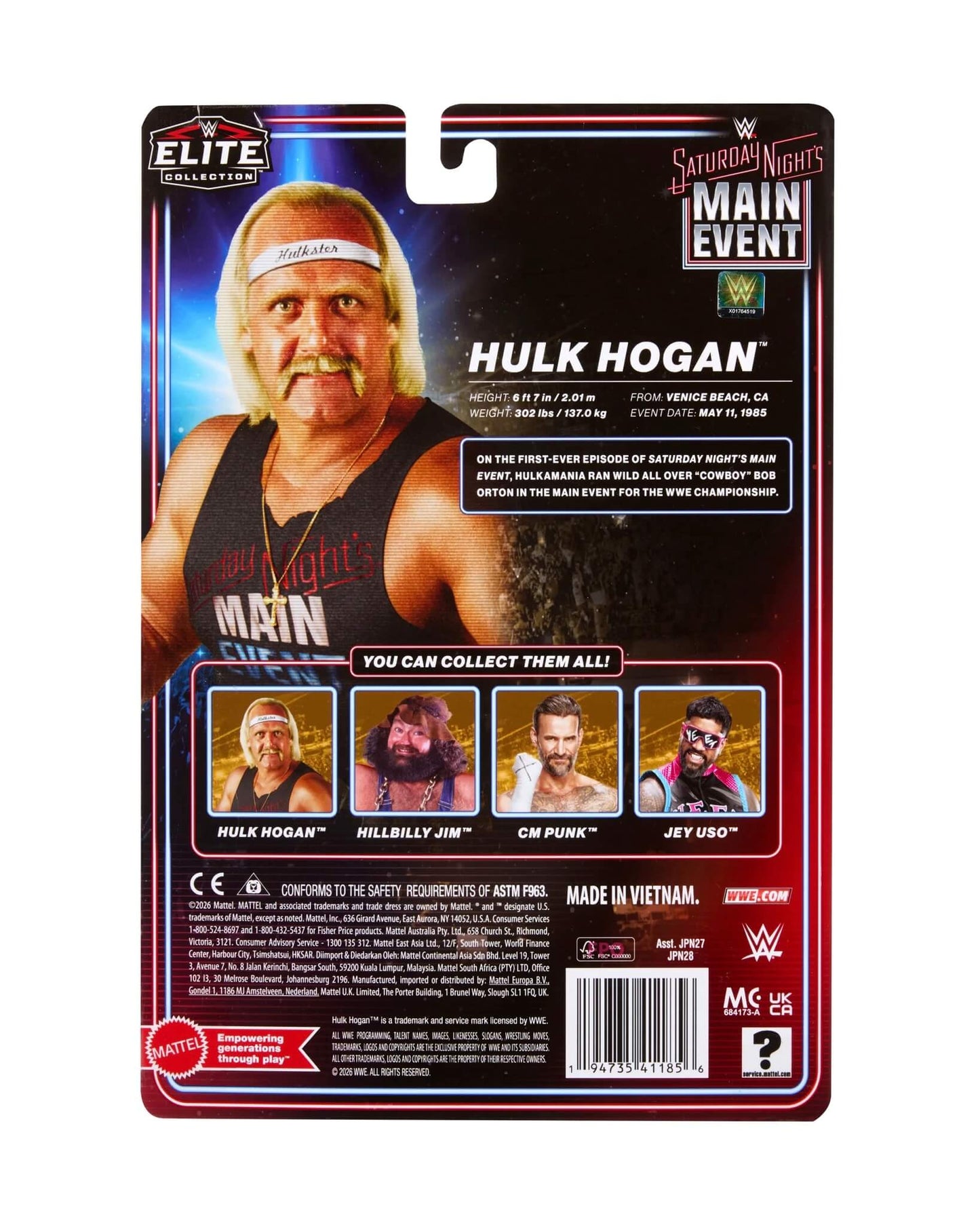 WWE Mattel Elite Saturday Nights Main Event Serie 1 - Hulk Hogan