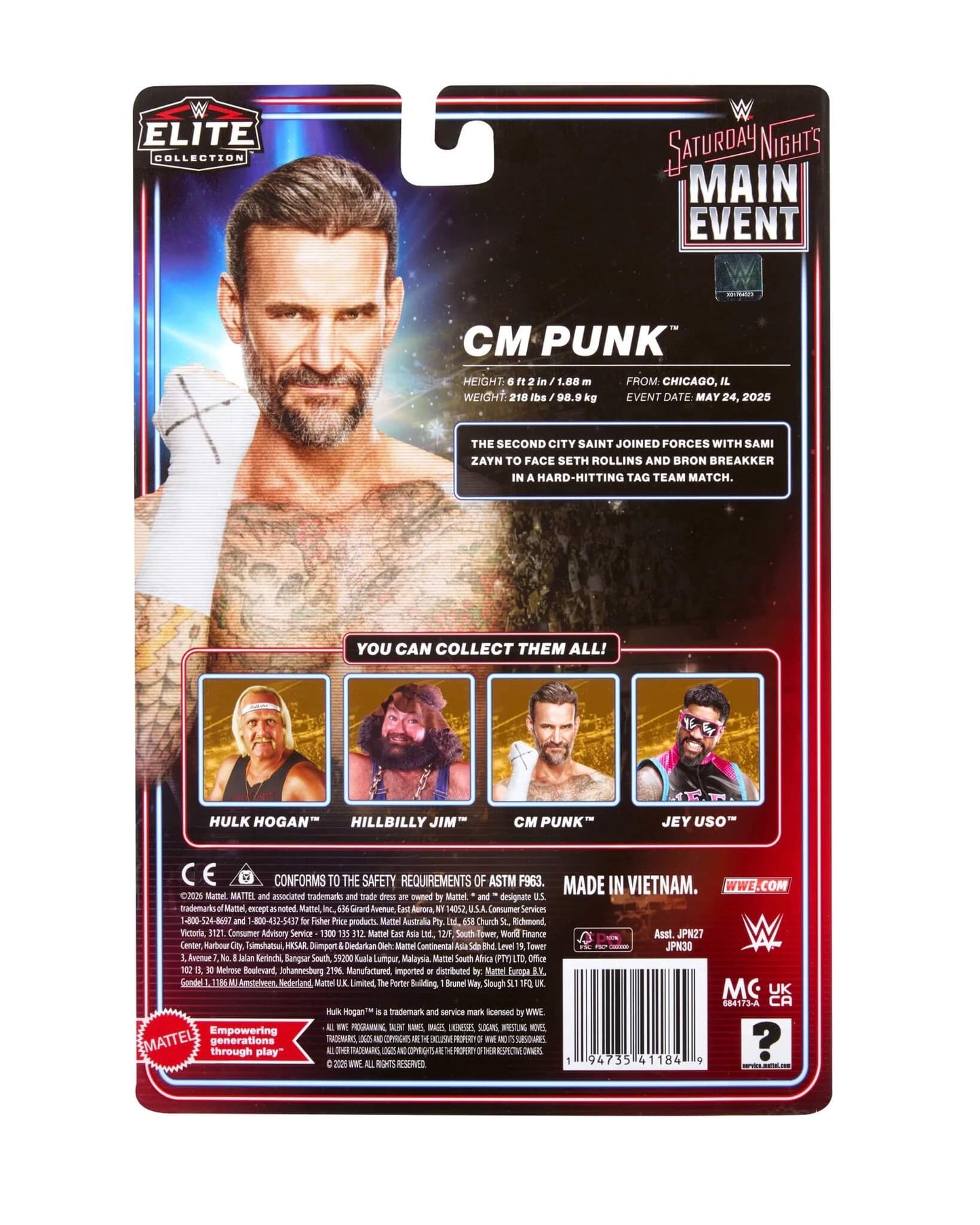 WWE Mattel Elite Saturday Nights Main Event Serie 1 - CM Punk