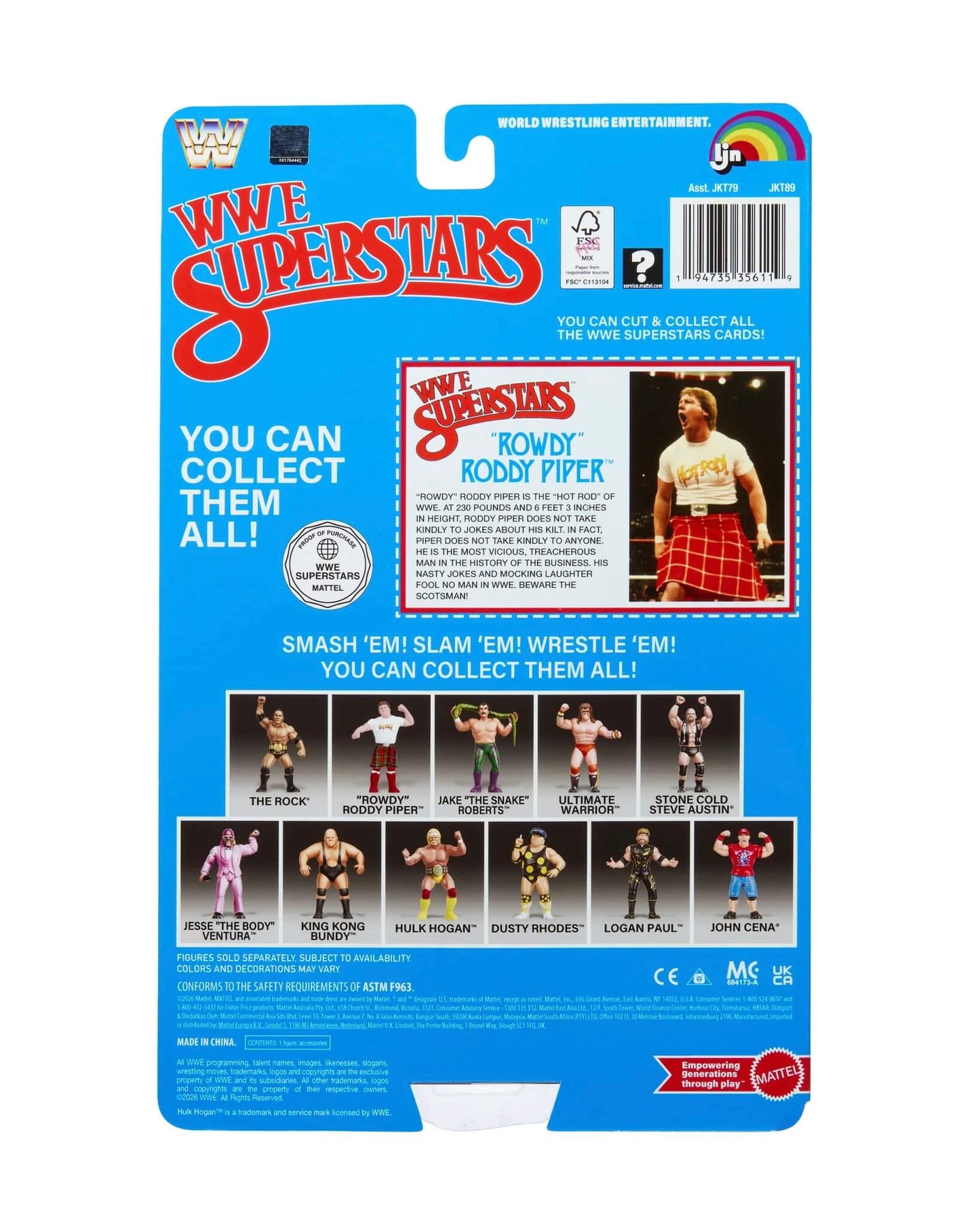 WWE Mattel LJN Superstars Serie 3 - "Rowdy" Roddy Piper