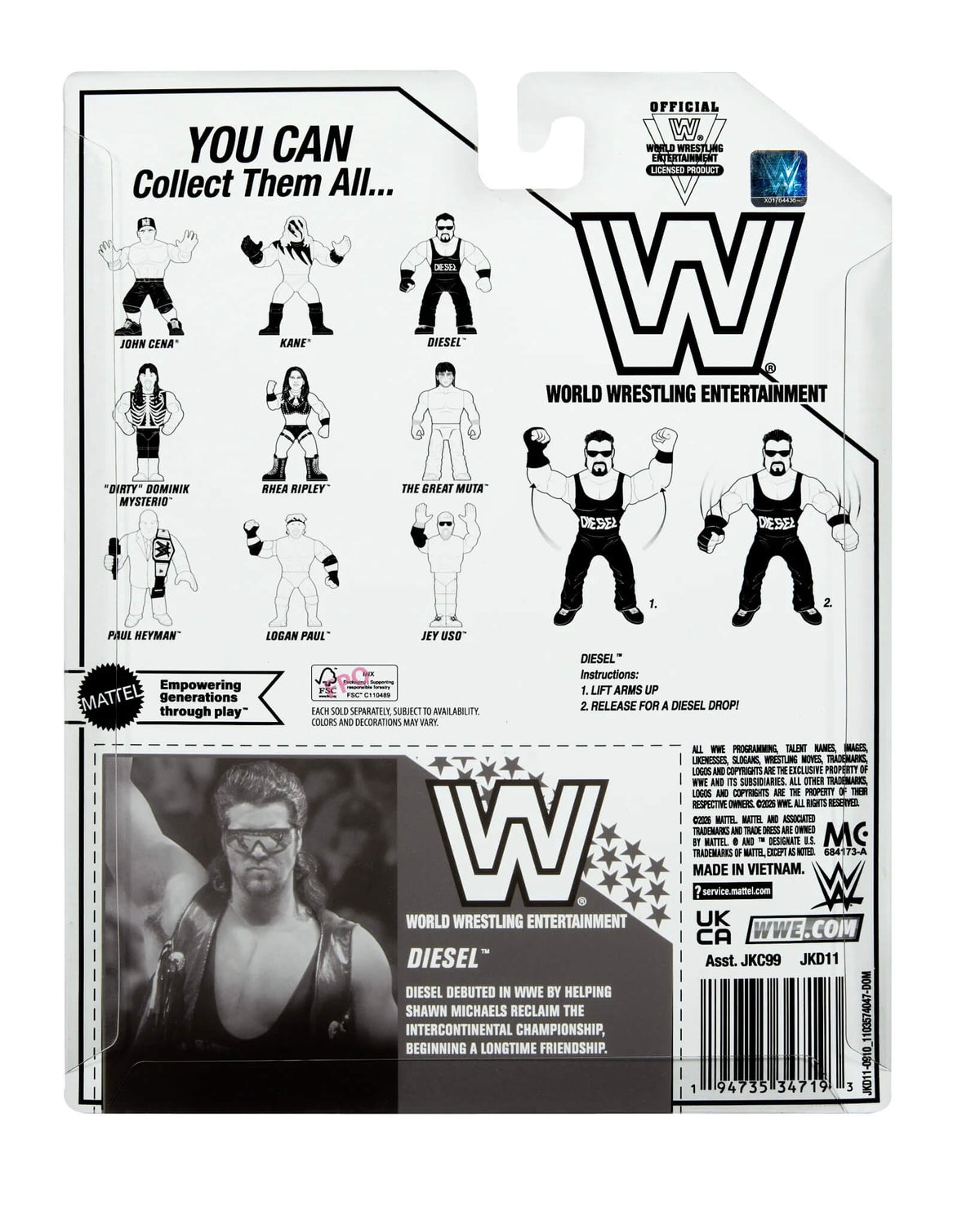 WWE 2026 Mattel Ringside Exclusive Retro Greatest Hits Series 1 - Diesel